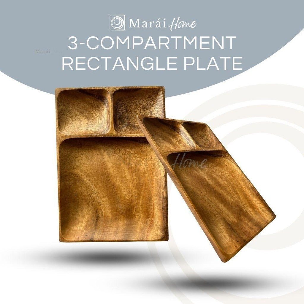 3-Compartment Rectangle Plate