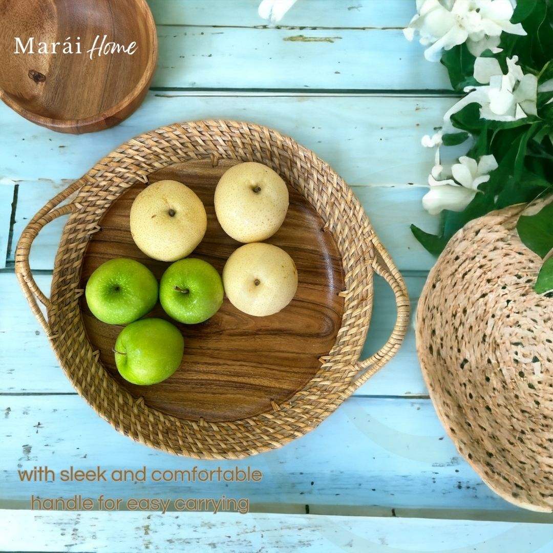 Serving/Fruit Tray (Rattan-Acacia Fusion)