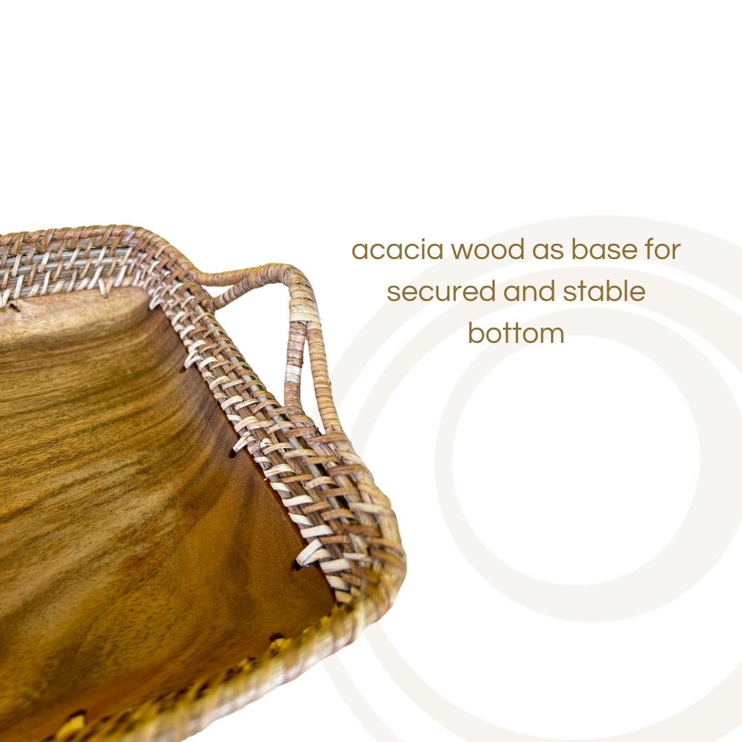 Serving/Fruit Tray (Rattan-Acacia Fusion)