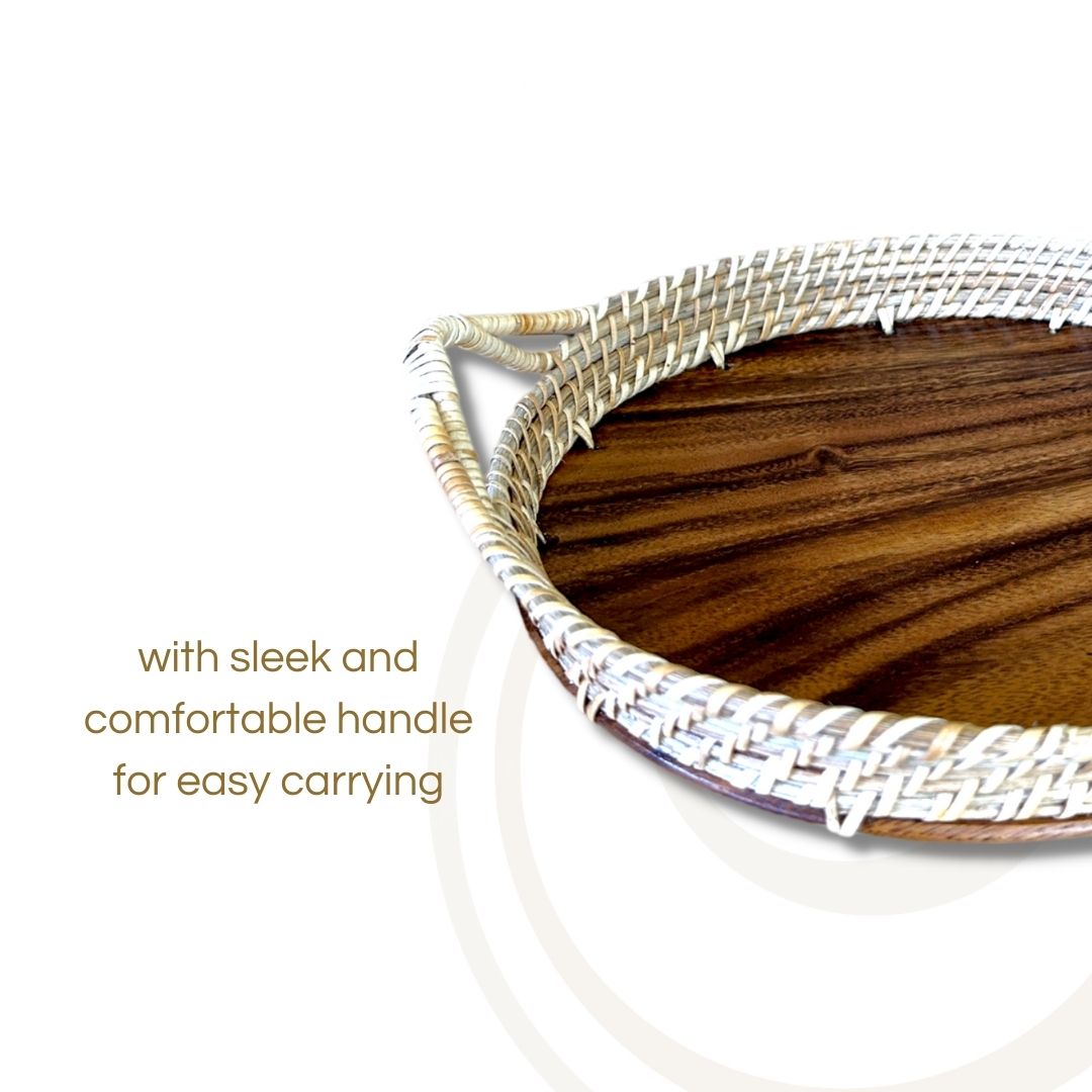 Serving/Fruit Tray (Rattan-Acacia Fusion)