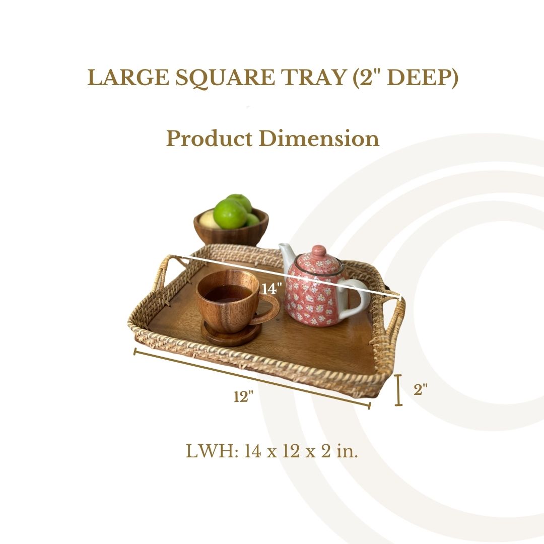 Serving/Fruit Tray (Rattan-Acacia Fusion)