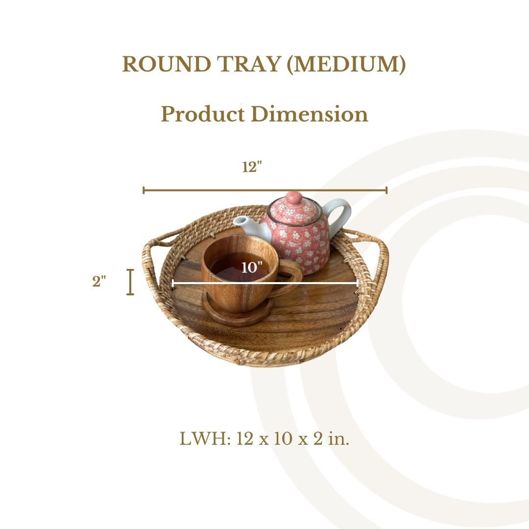 Serving/Fruit Tray (Rattan-Acacia Fusion)