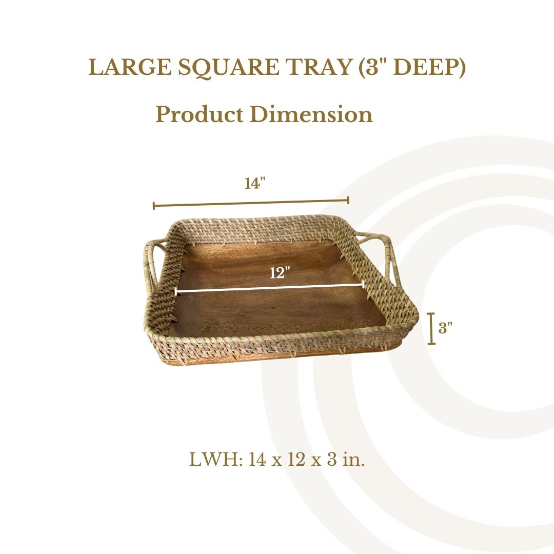 Serving/Fruit Tray (Rattan-Acacia Fusion)