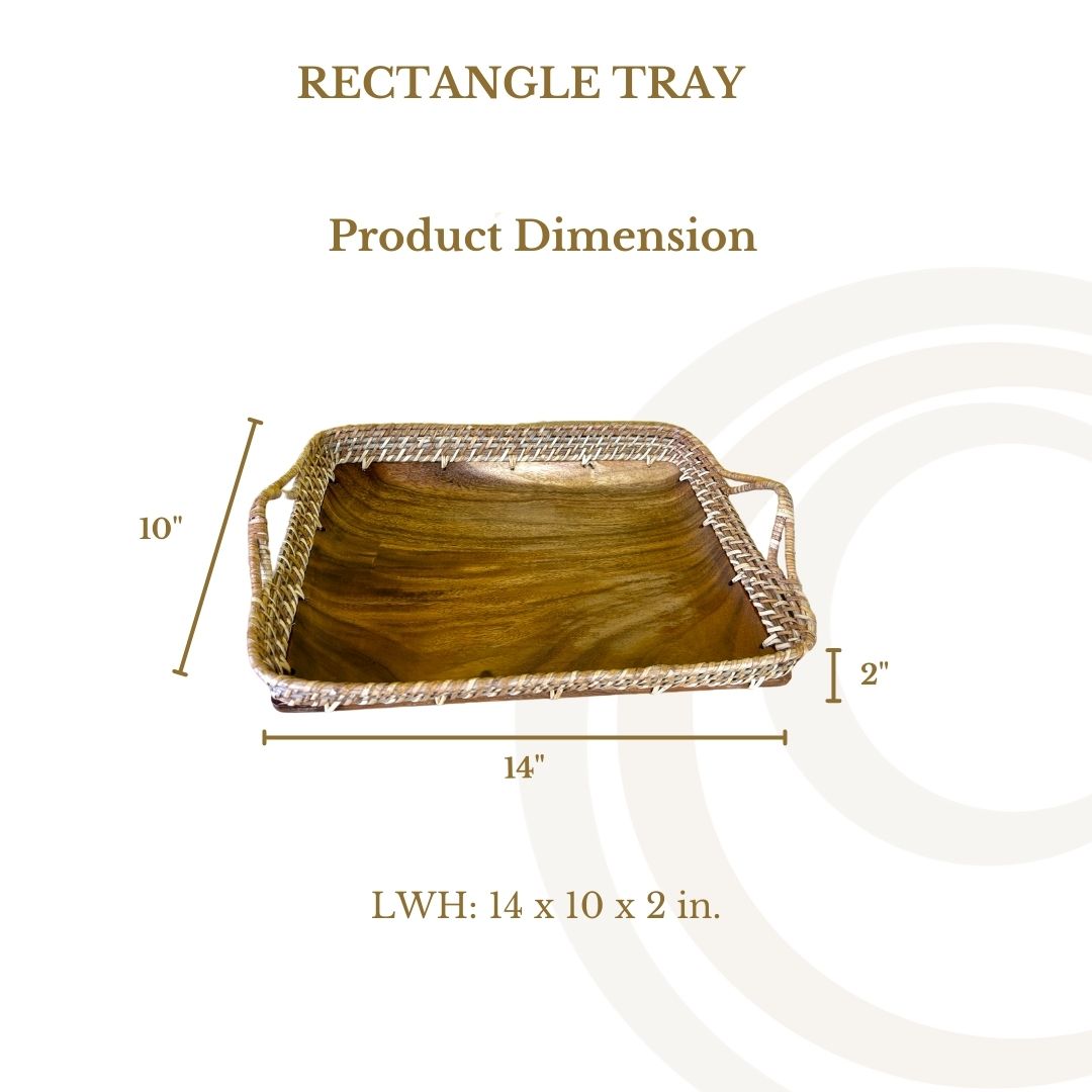 Serving/Fruit Tray (Rattan-Acacia Fusion)