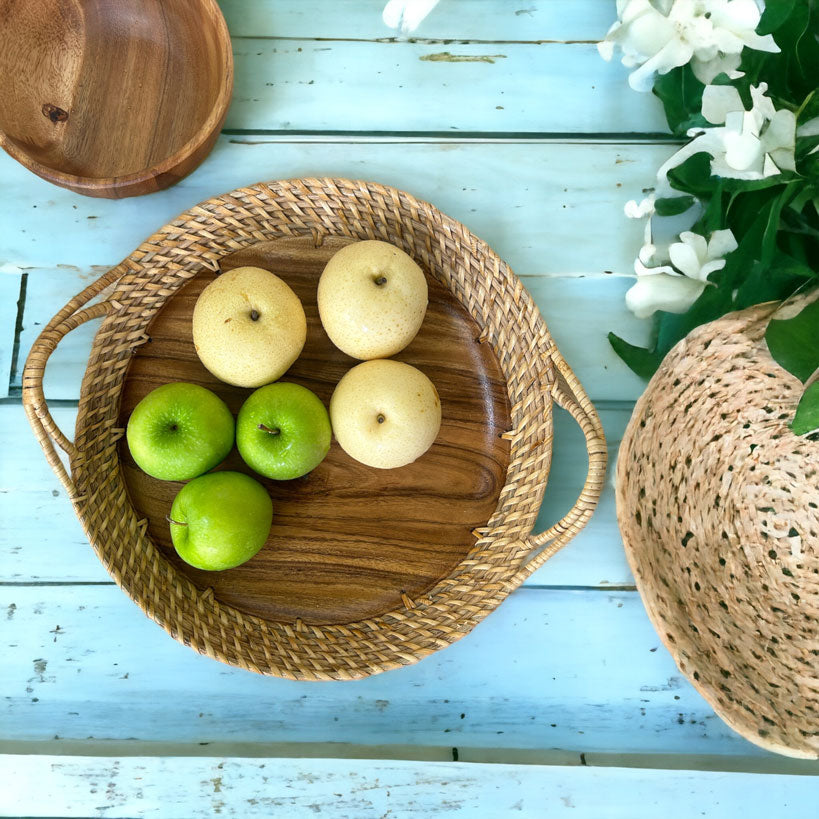 Serving/Fruit Tray (Rattan-Acacia Fusion)