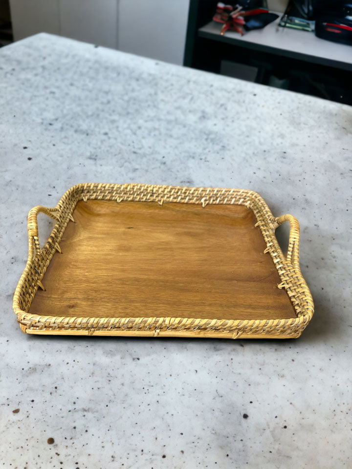 Serving/Fruit Tray (Rattan-Acacia Fusion)