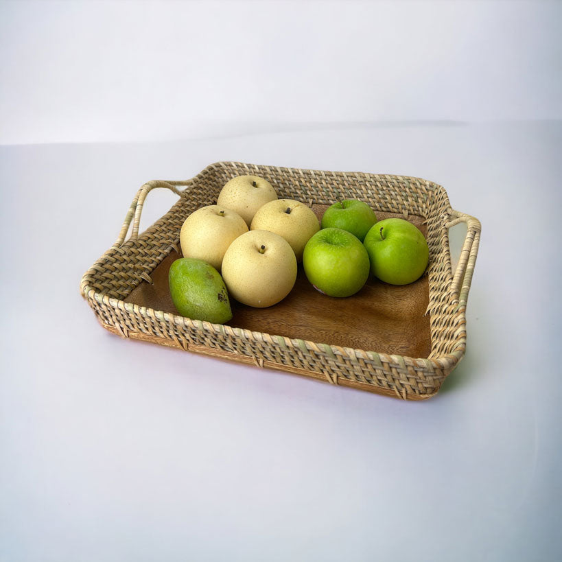 Serving/Fruit Tray (Rattan-Acacia Fusion)