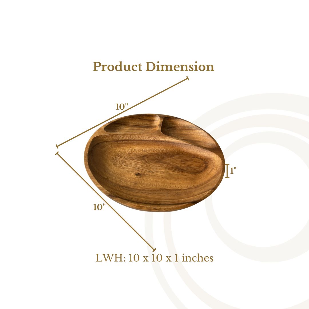 3-Compartment Round Plate