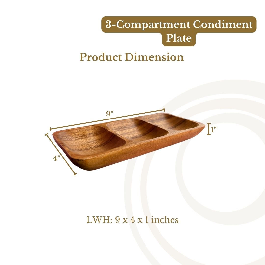 3-Compartment Condiment Plate