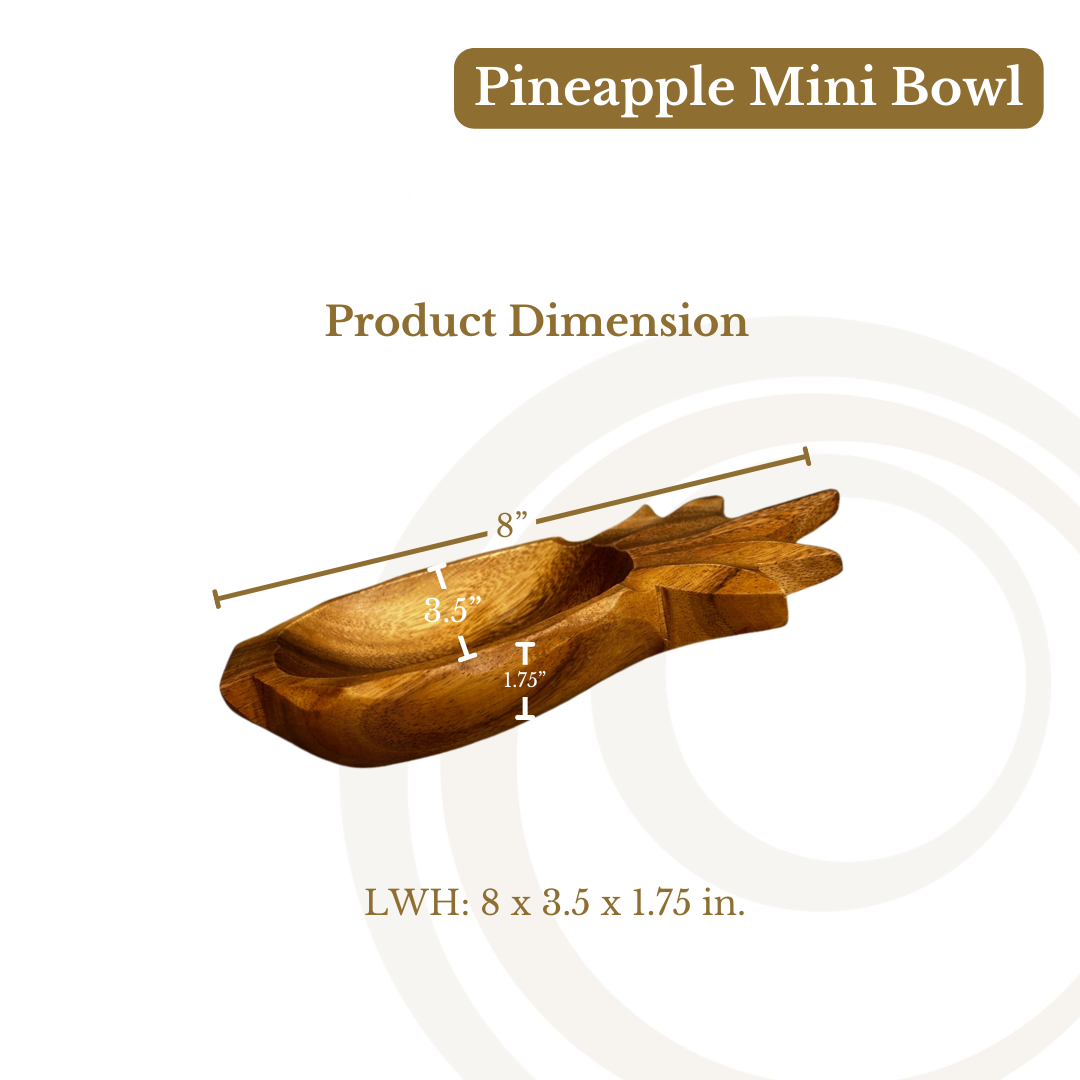 Pineapple Mini Bowl Acacia Wood