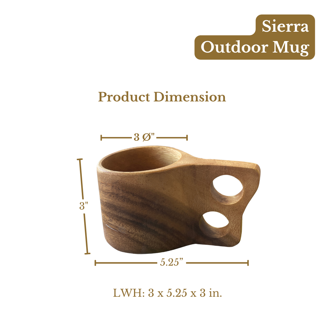 Outdoor MugMarai Home Acacia Wood Mug Outdoor Coffee