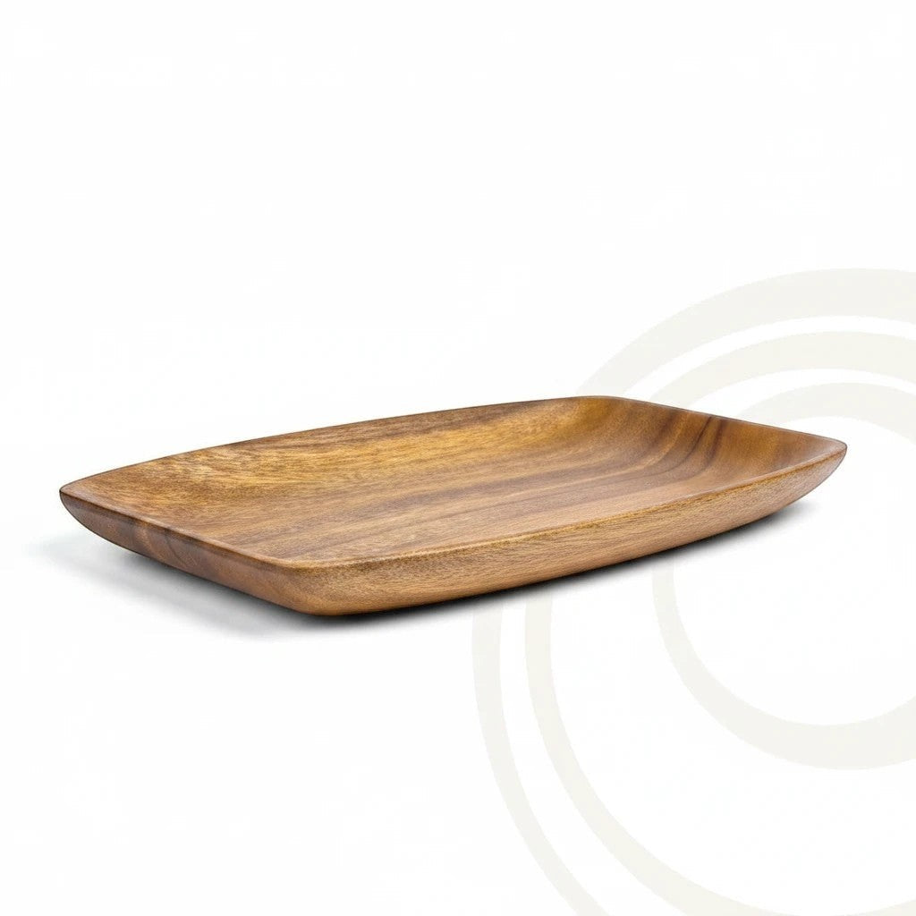 Marai Home rectangular wooden serving platter with a natural grain finish for shared family meals and appetizers.