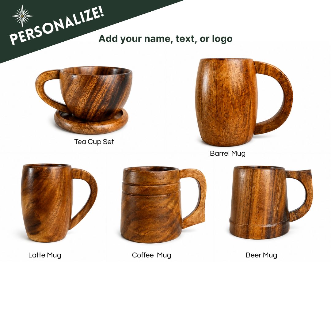 Personalized Wooden Cups and Mugs