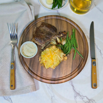 Round Steak Board Acacia Wood