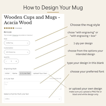 Wooden Cups and Mugs - Acacia Wood