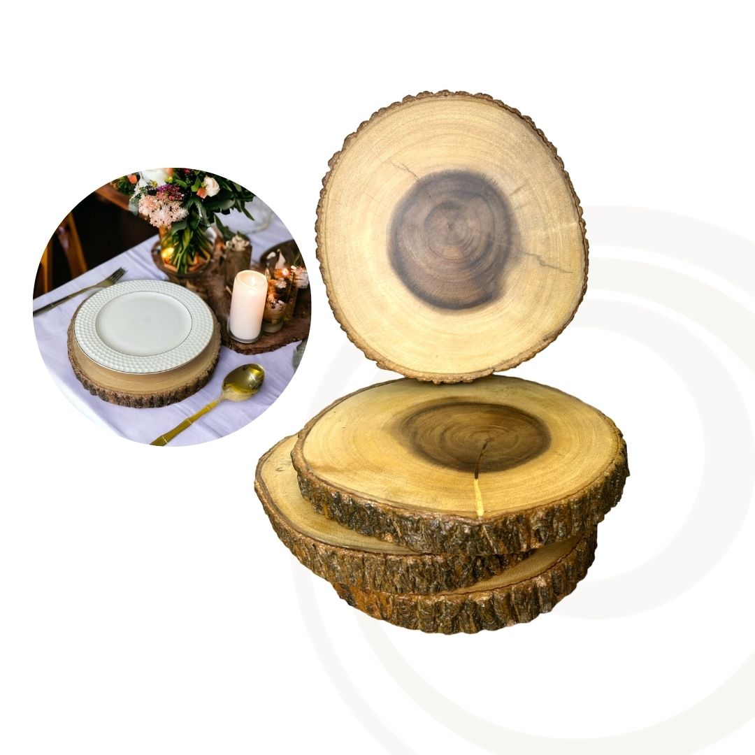Rustic Wood Slice with Bark