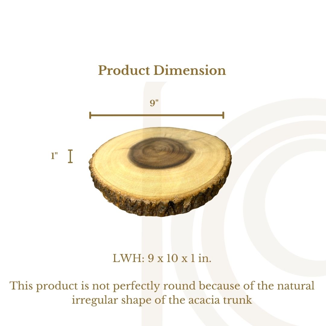 Rustic Wood Slice with Bark
