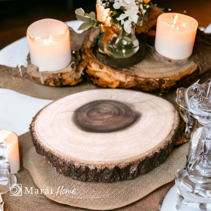 Rustic Wood Slice with Bark