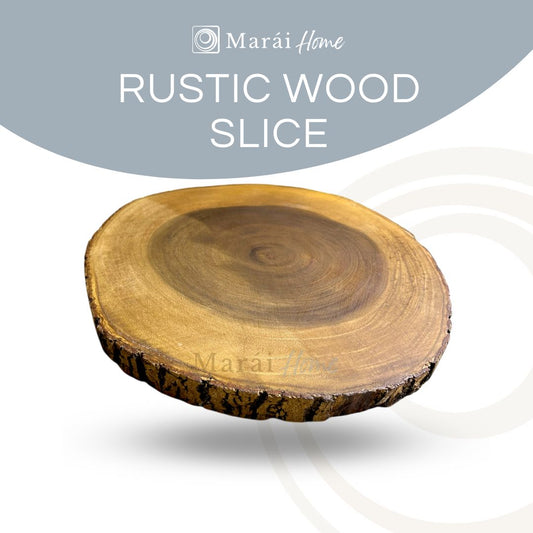 Rustic Wood Slice with Bark Decor Wood