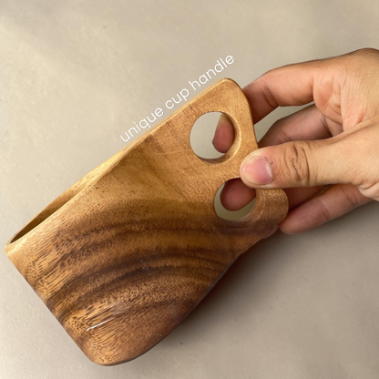 Outdoor MugMarai Home Acacia Wood Mug Outdoor Coffee