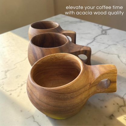 Outdoor MugMarai Home Acacia Wood Mug Outdoor Coffee