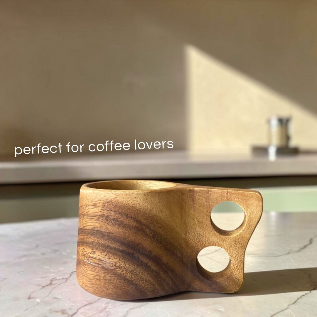 Outdoor MugMarai Home Acacia Wood Mug Outdoor Coffee