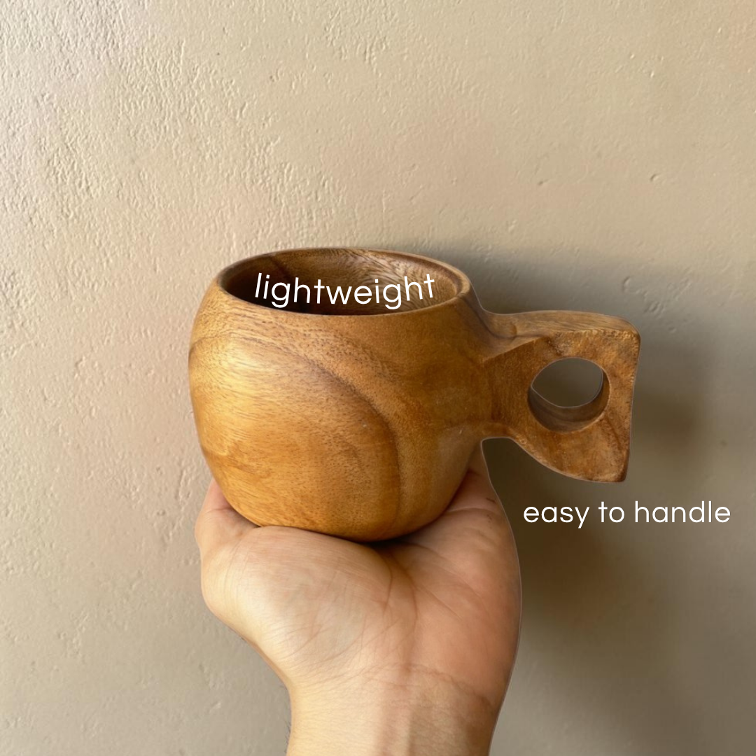 Outdoor MugMarai Home Acacia Wood Mug Outdoor Coffee