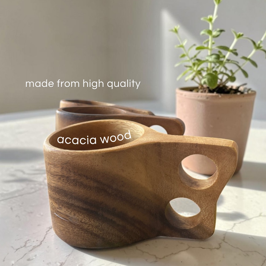 Outdoor MugMarai Home Acacia Wood Mug Outdoor Coffee