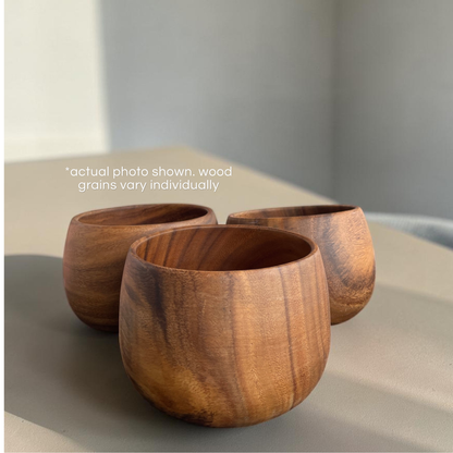 Marai Home Calabash Bowl 6x4Acacia Wood Bowl | Wooden Serving Bowl | Salad Bowl | Snack Bowl | Handmade Wooden Dinnerware | Rustic Kitchen Decor