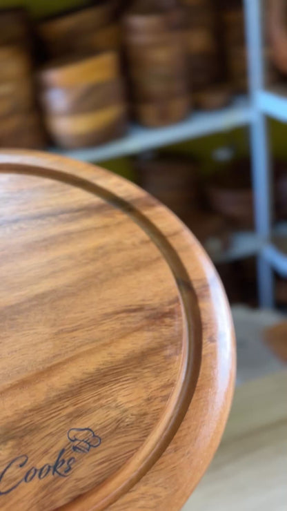 Round Steak Board Acacia Wood
