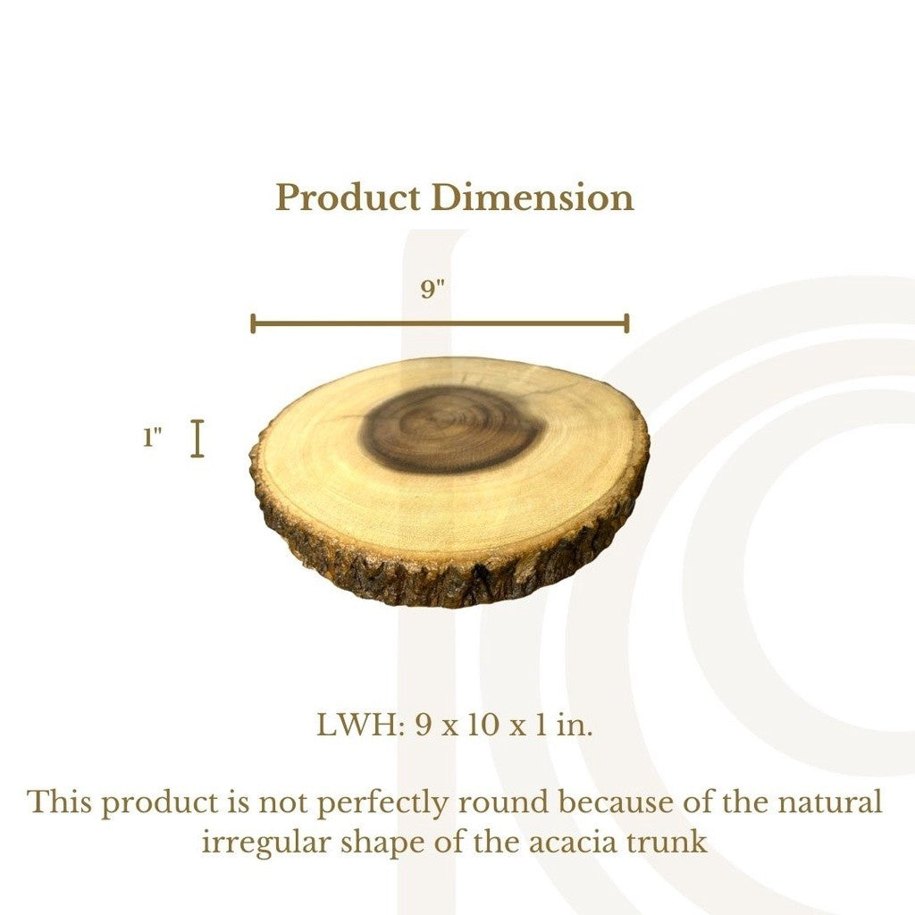Rustic Wood Slice with Bark Decor Wood