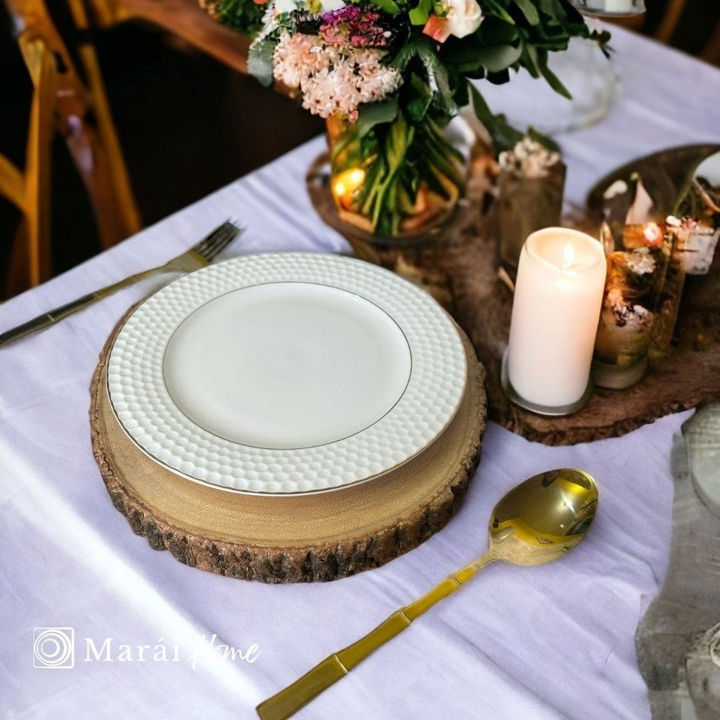 Rustic Wood Slice with Bark Decor Wood